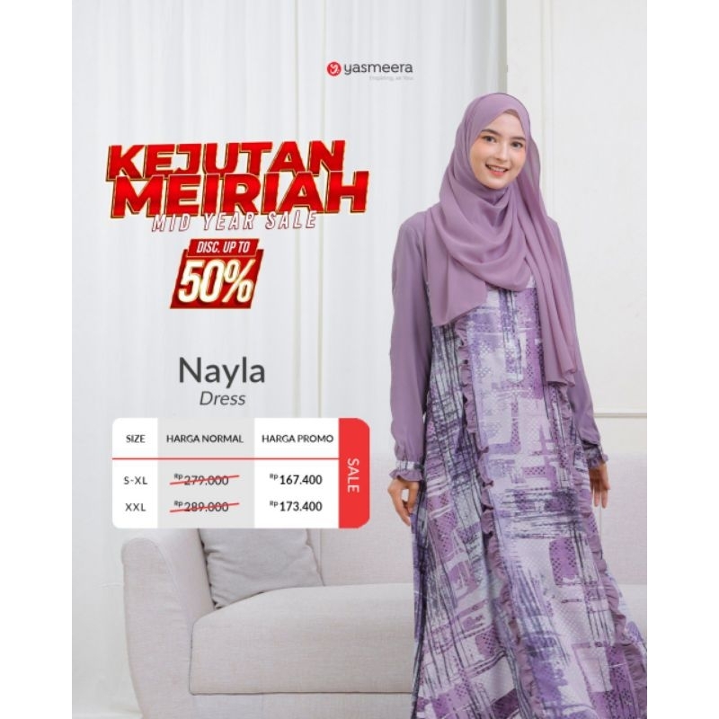 Koleksi Najmi / Yasmeera GAMIS NAYLA / Gamis Wanita Dewasa Nayla by Yasmeera