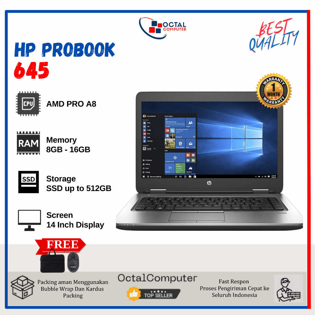 Laptop HP Probook 645 | HP 640 G4 i5 Gen  8 - SECOND MURAH & BERGARANSI