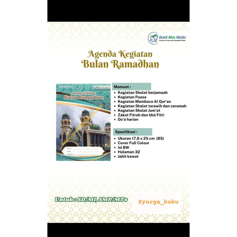 buku kegiatan ramadhan
