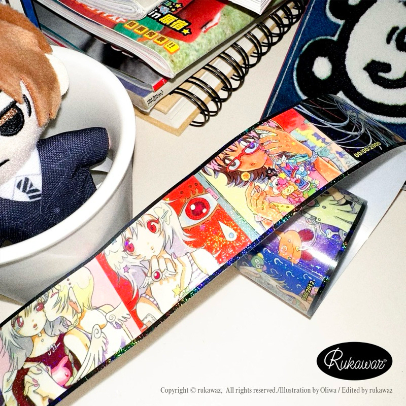 

[45cm] Oliwabiu Oliwa Rukawaz angel kiss Glitter Share Sticker Roll - Stiker Journaling Deco Trinkets