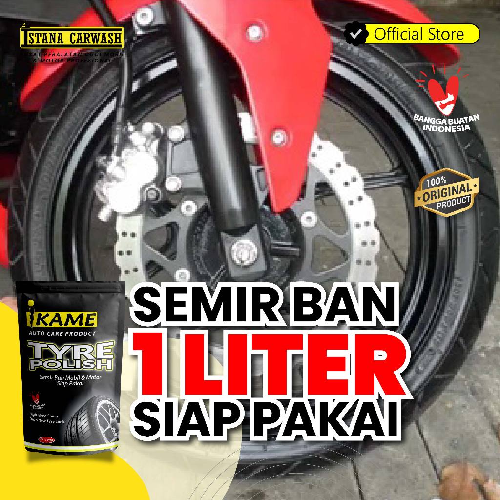 Semir Ban Mobil Motor 1 Liter IKAME – Pengkilap & Penghitam Ban Ekonomis Wetlook