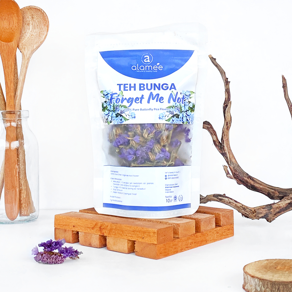 

ALAMEE Teh Bunga Forget Me Not Flower Tea Organik Kering Dried Alami Teh Herbal Asli 10 Gr