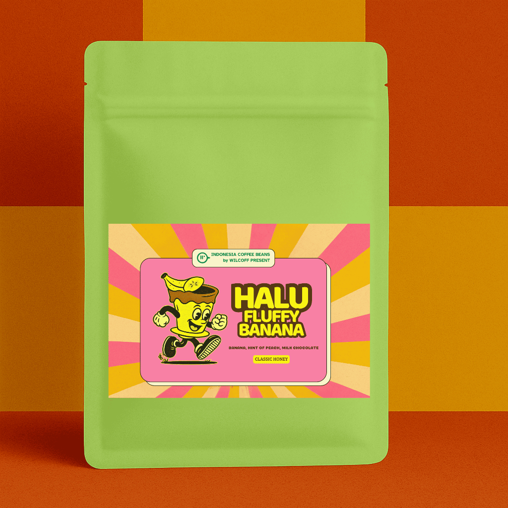 

Kopi Arabika Halu Fluffy Banana Honey Process – Biji Kopi Premium Single Origin by Wilcoff 450gr