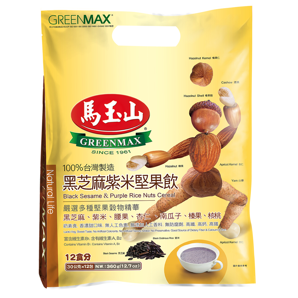 

greenmax black sesame & purple rice nuts cereal 360g