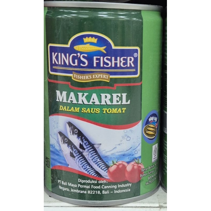 

Makarel Dalam Saus Tomat KING'S FISHER Mackerel In Tomato Sauce 425g - HK.