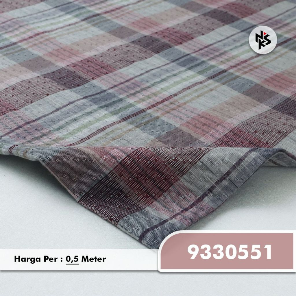 Kain Katun Combed 30s Premium Motif Kotak Benang Warna (Yarn Dyed) 01D