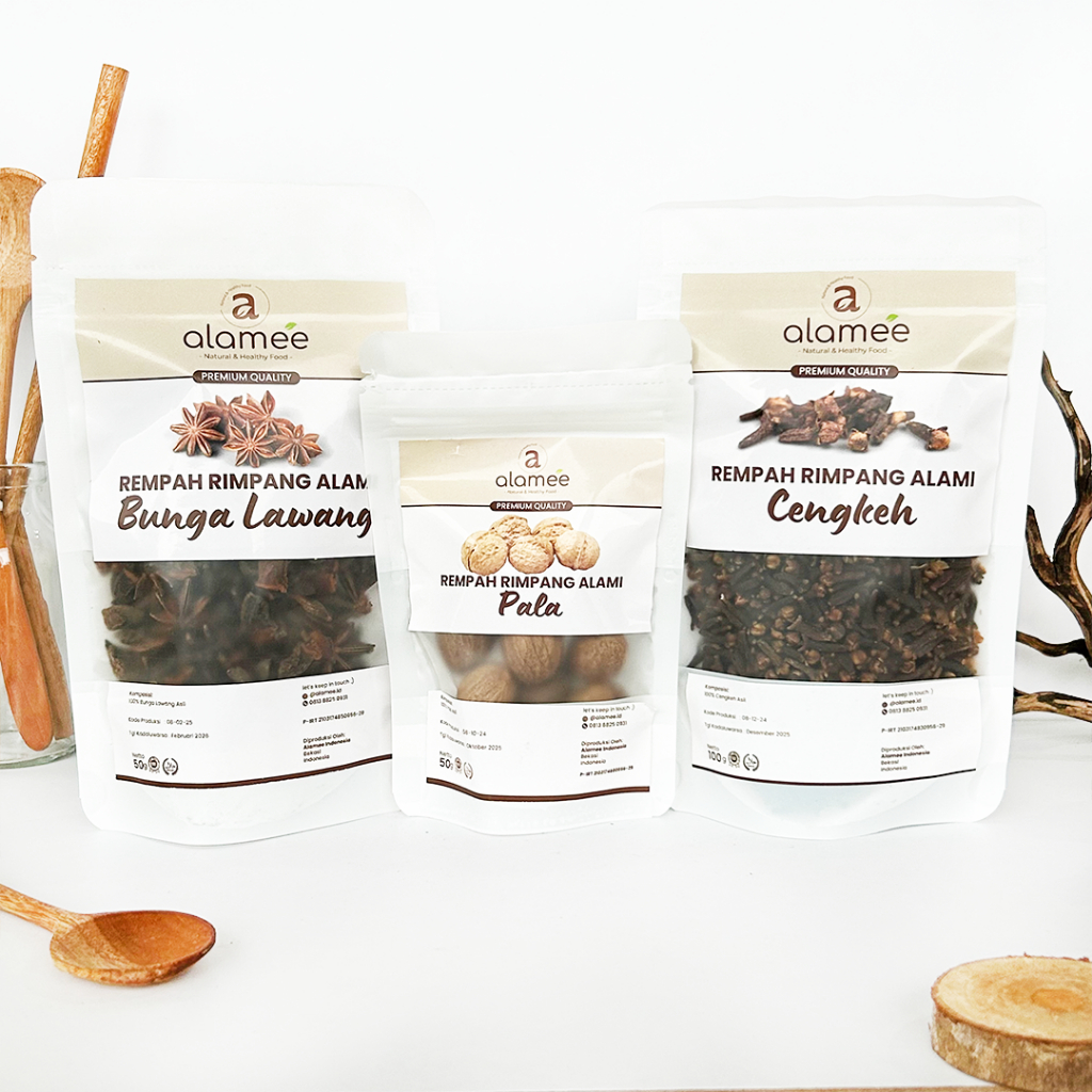 

ALAMEE Bumbu Dapur Rempah Rimpang Temulawak Kayu Manis Jahe Kunyit Lada Hitam Kencur Ketumbar Kering