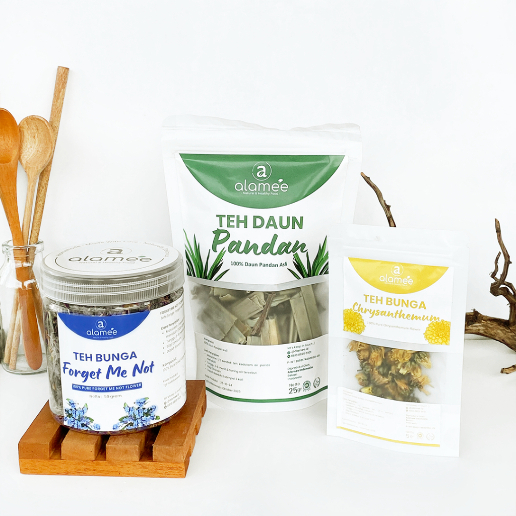 

ALAMEE Teh Hijau Green Tea Daun Jati Cina Chamomile Bunga Telang Flower Tea Senna Leaf Earl Grey