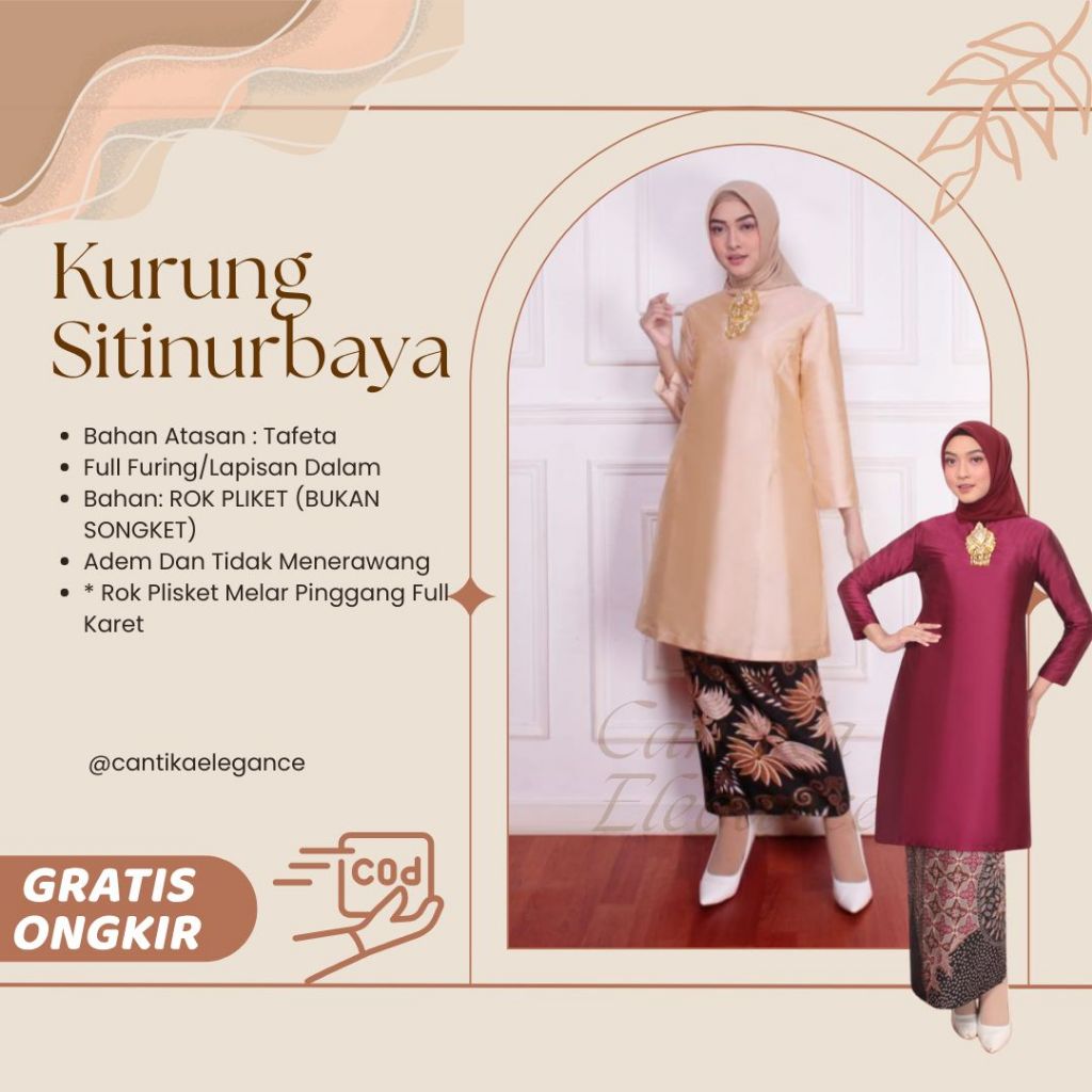 Setelan Sitinurbaya | Kebaya Jumbo Ld 120 cm | Kebaya Modern | Tunik | Baju Kurung Melayu Ld 120 Cm