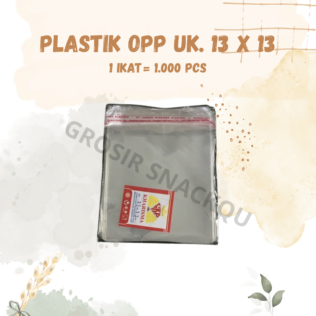 OPP Plastik OPP Ukuran 13x13 1 Pak - Plastik OPP Ukuran 13X13
