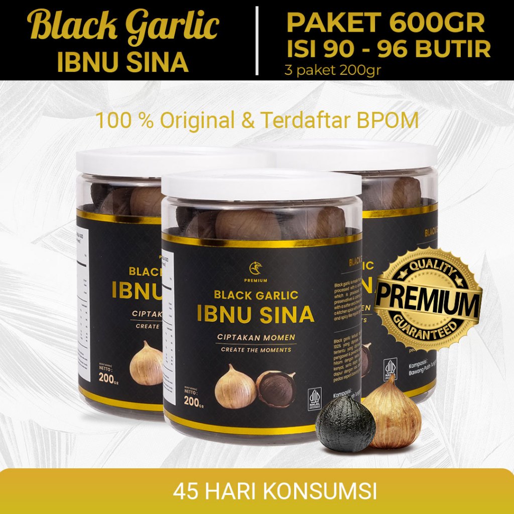 

BAWANG TUNGAL) BAWANG HITAM BLACK GARLIC IBNU SINA 600gr / SOLO BLACK GARLIC BAWANG LANANG HITAM TUNGGAL OBAT HERBAL / PREMIUM BLACK GARLIC FERMENTASI ALAMI