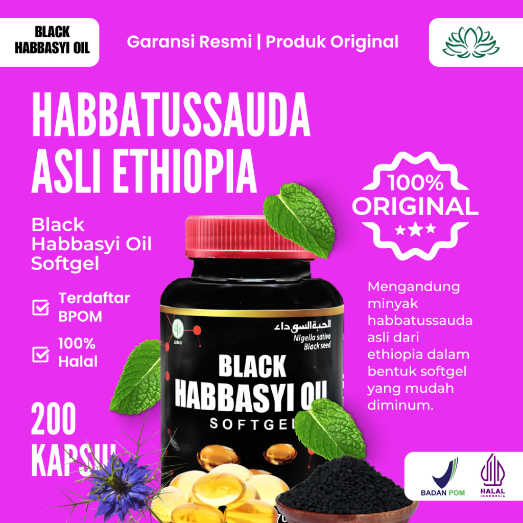 

BLACK HABBASYI OIL 50 SOFTGEL Memelihara Daya Tahan Tubuh