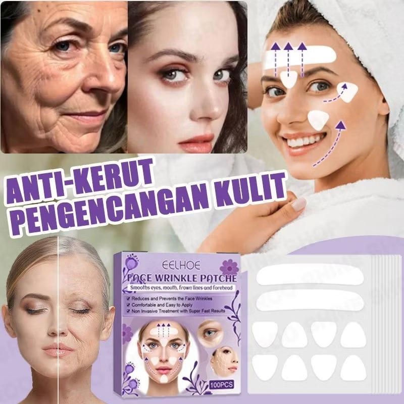 ORI (100 pad) Sticker wajah anti kerut Stiker wrinkle patch menghilangkan kerutan di wajah stiker wa