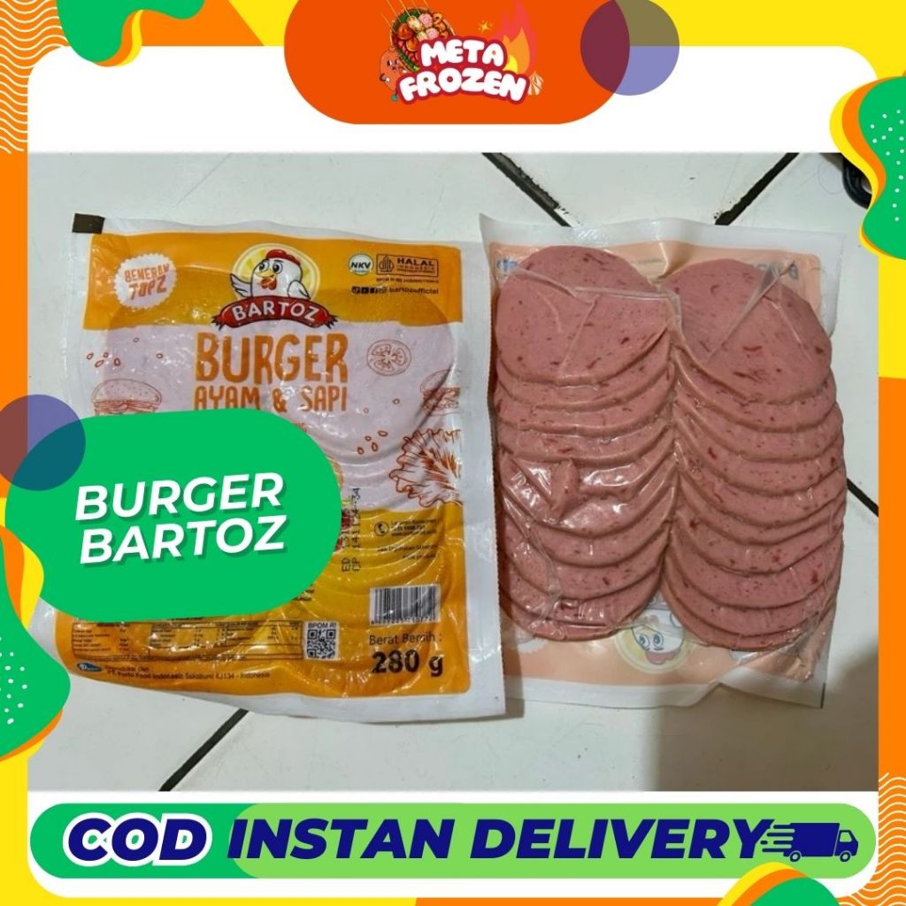 

Bartoz Burger Ayam & Sapi 280g – Praktis, Lezat, Siap Masak!
