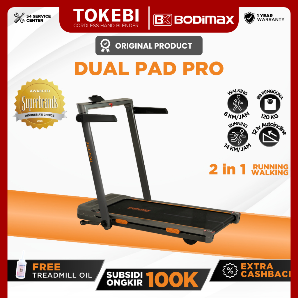 BODIMAX DUAL PAD PRO / Running Pad / Treadmil Automatic Incline
