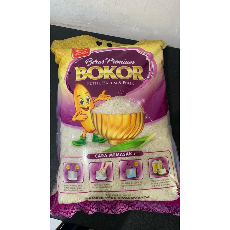 

Beras Premium Bokor Ungu 3 kg 3kg Pulen Punel Putih Harum Bramu