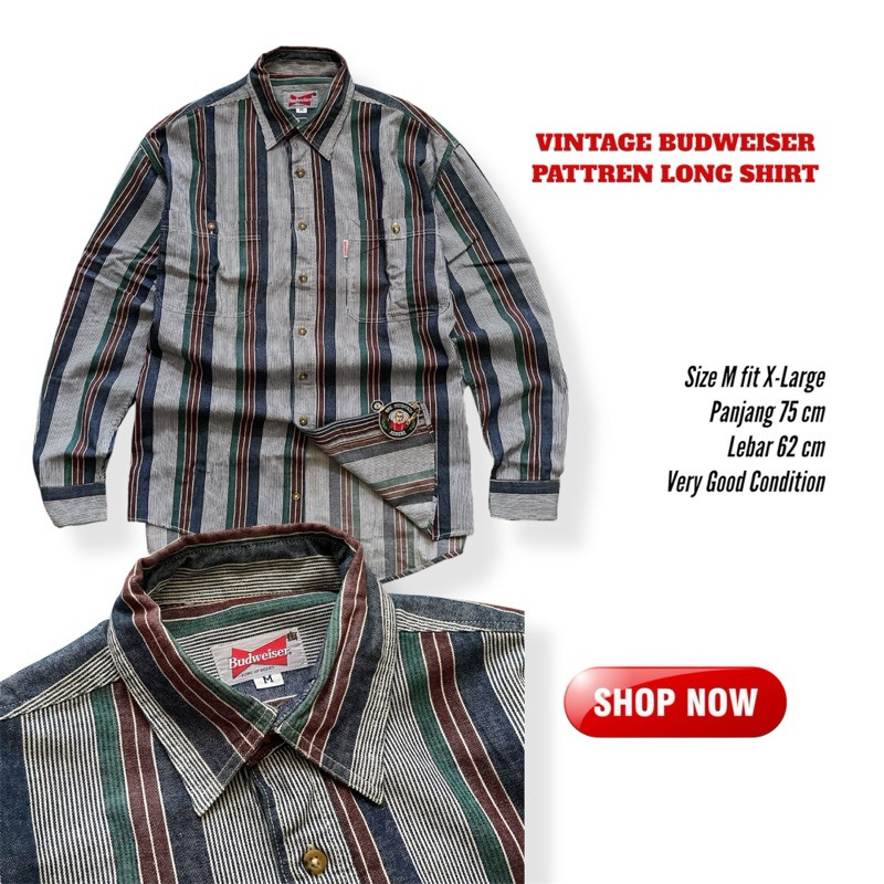 Vintage Budweiser Long Shirt Second Original