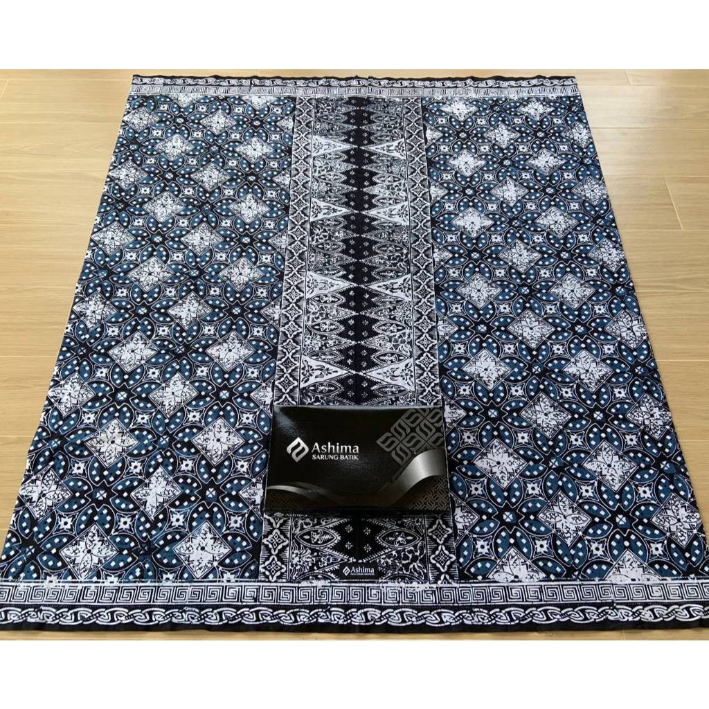sarung ashima dewasa as139 kawung kembang mekar biru wajik diamond batik inkou sarung santri pondok 