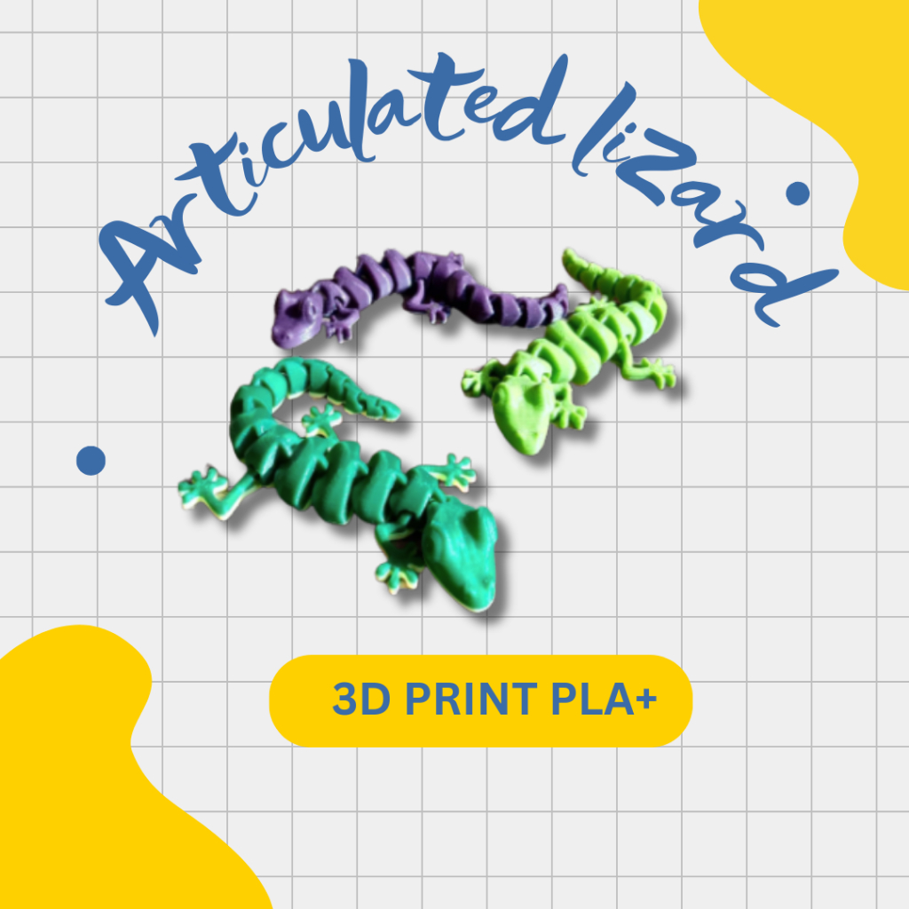 Mainan Anak Bentuk Kadal Tokek Articulated Lizard Toy Fleksibel Flexy 3D Print Animal