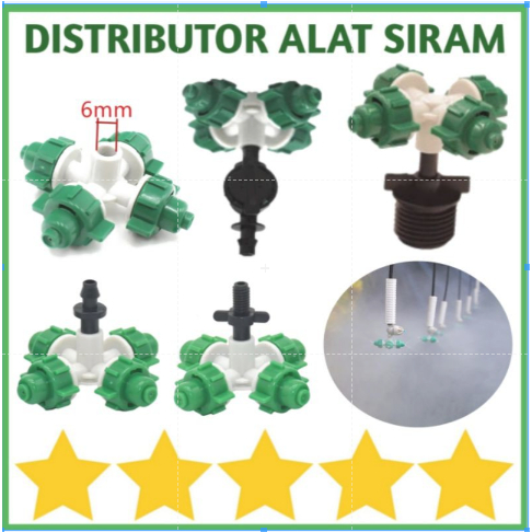 Premium MIST NOZZLE 4 WAY SPRINKLER ATAS SIRAM SPRAYER 4 ARAH NEPEL 7MM ULIR 6MM ANTI DRIP 7MM