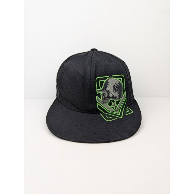 Topi Metal Mulisha Snapback Fitted Black Logo Tengkorak Tentara  Simpel Skena