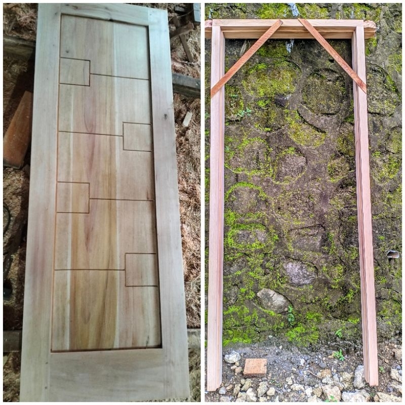 daun pintu+kusen rumah motif terbaru ,terbuat dari kayu mahoni.