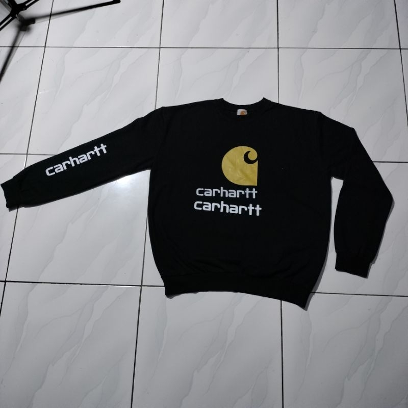 JAKET CREW NECK CARHARTT 100% ORIGINAL PREMIUM OVERSIZE BOXY SECOND BEKAS PRIA WANITA SEKEN SIZE S -