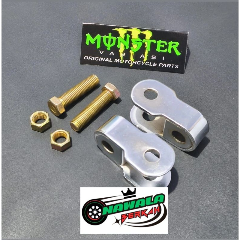 PENINGGI SHOCK BELAKANG BEBEK BESI CHROME / SAMBUNGAN SHOCK BELAKANG / PENINGGI SHOCK BELAKANG