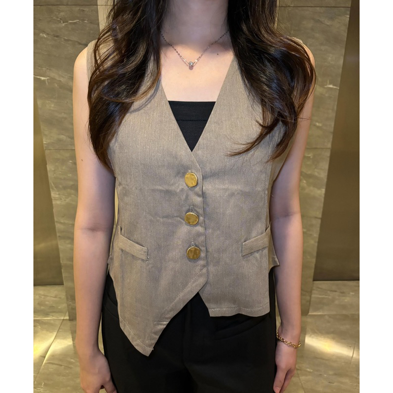 Moira vest - atasan vest wanita - atasan wanita - vest kancing