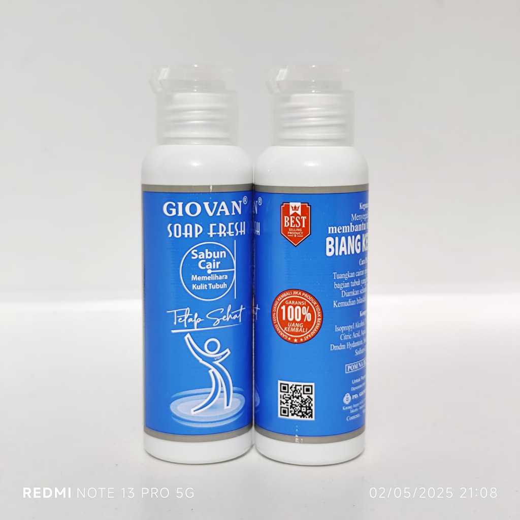 GIOVAN BIANG KERINGAT 90 ML / GIOVAN SOAP FRESH SABUN CAIR ATASI GATAL-GATAL EXIM CACAR