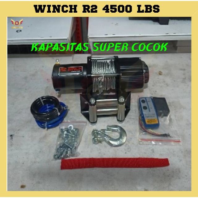 winch R2 4500lbs 2 ton tali baja