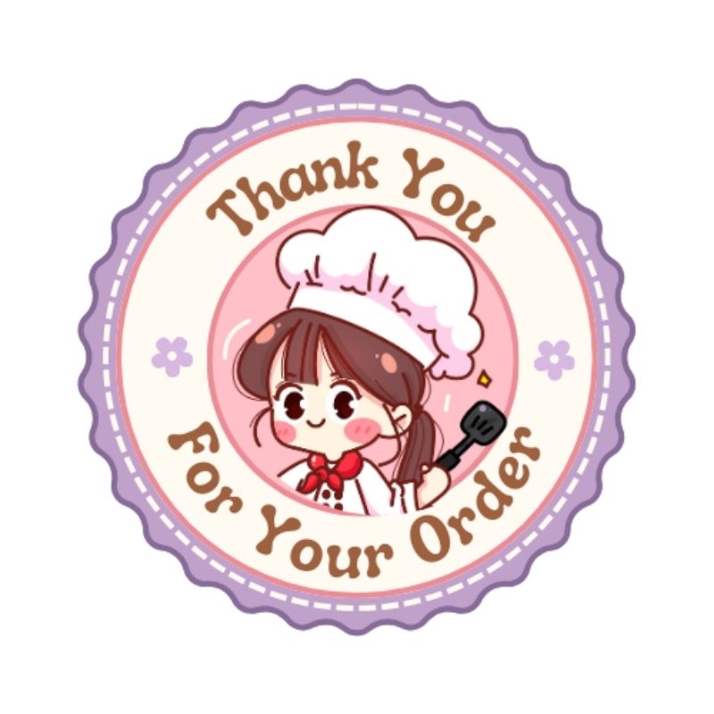 

( 100pcs ) Stiker Thankyou For Your Order | Stiker Karakter