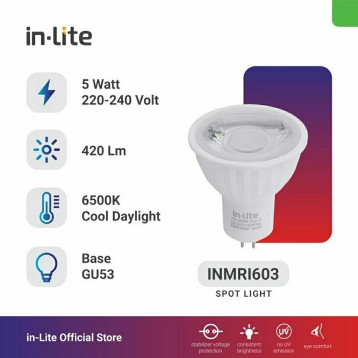 Lampu Spotlight LED Kaki Tusuk INMR1603 3Watt & 7Watt Spotlight Halogen In-Lite