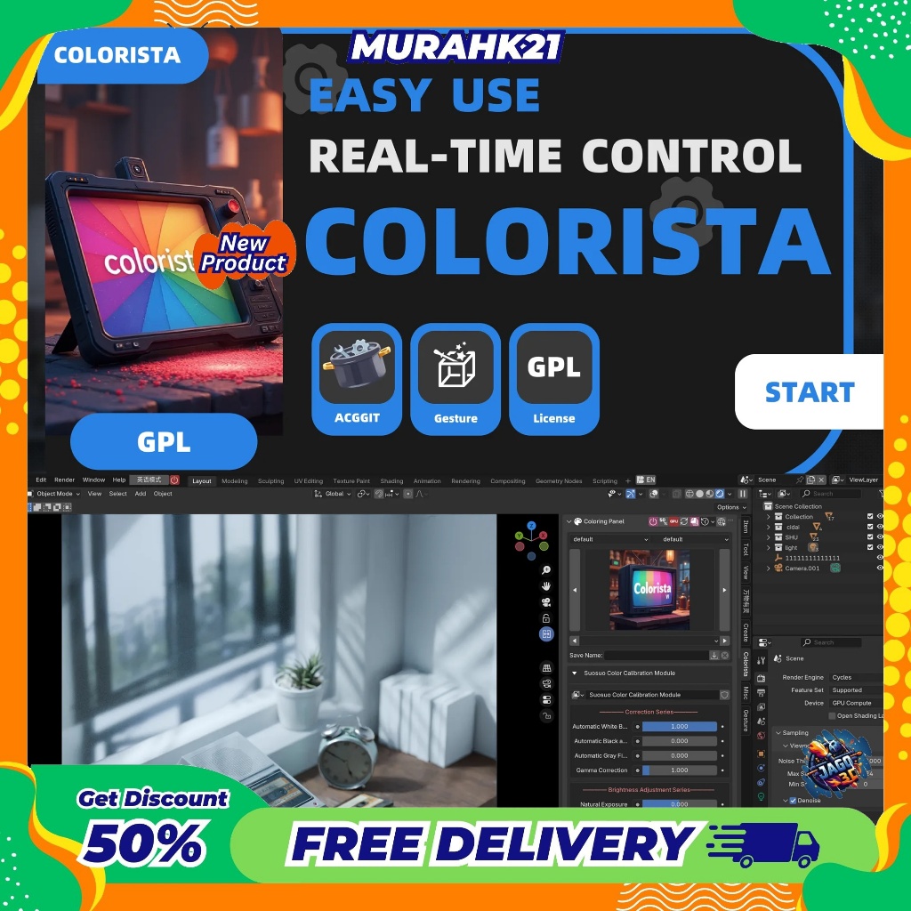 Colorista 3D Blender addons Plugin Terbaru Blender 3D