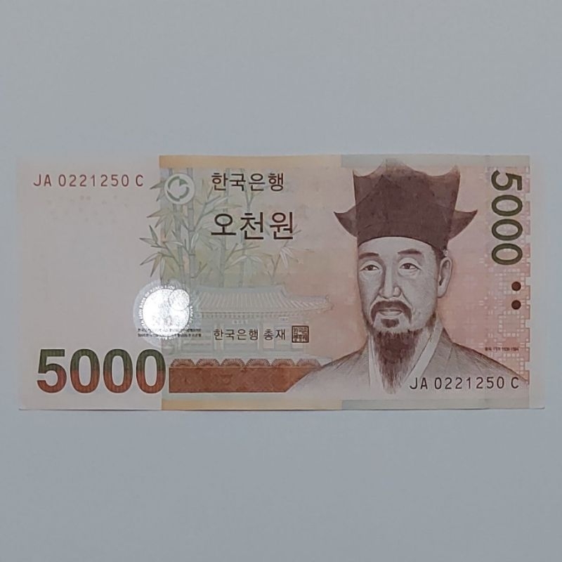 Uang Asing Korea Selatan Won Pecahan 5000 Won