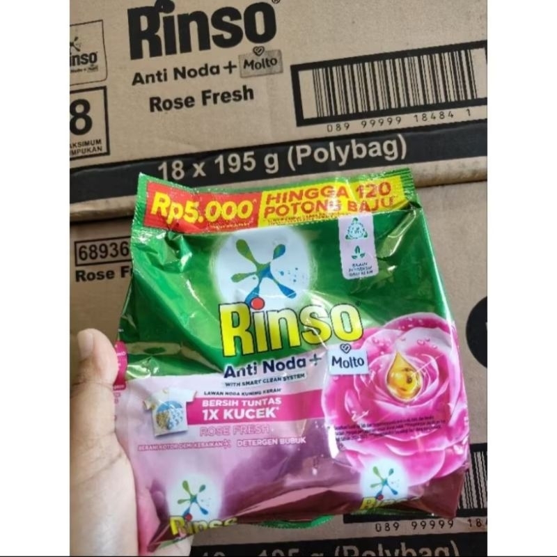 Rinso datargent bubuk 1 dus isi 18 pcs 5000an