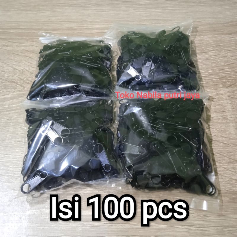 100 pcs - Kepala besi resleting no 5 , kepala resleting meteran, dan kepala resleting lainnya
