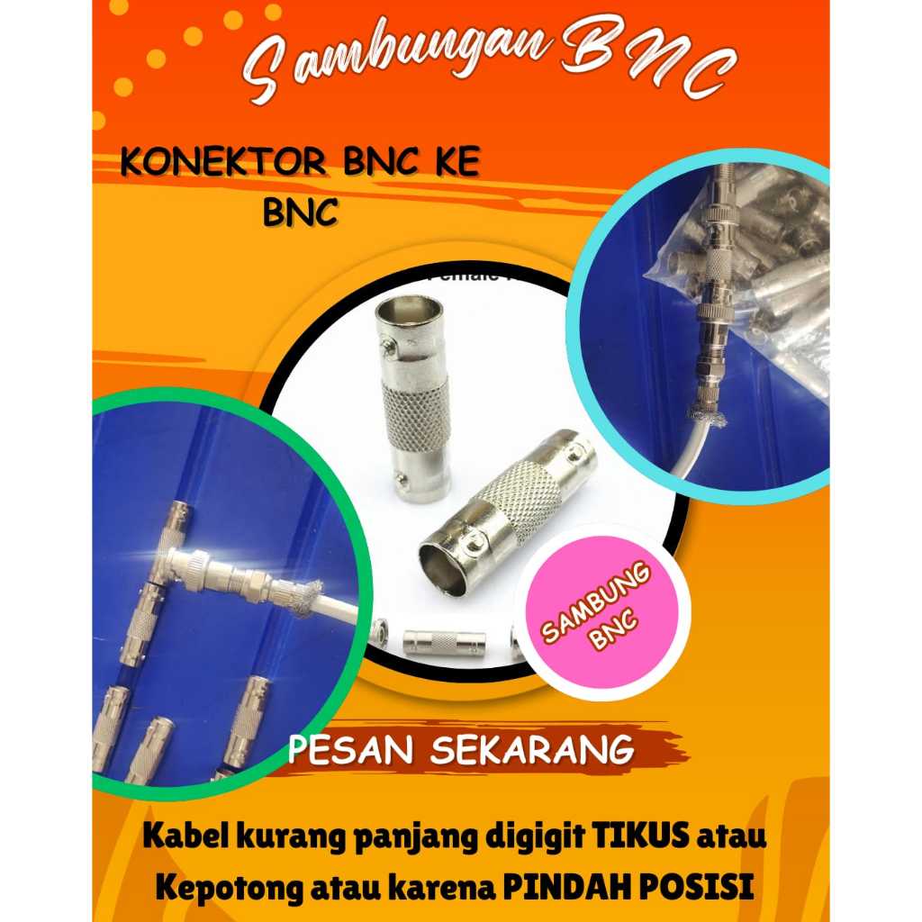 Konektor Sambung BNC | Konektor BNC to BNC | Sambungan Kabel CCTV BNC