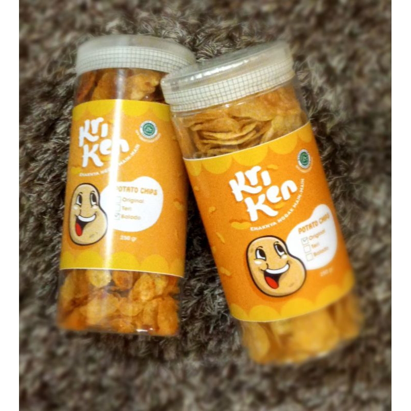 

keripik kentang Teri kemasan toples