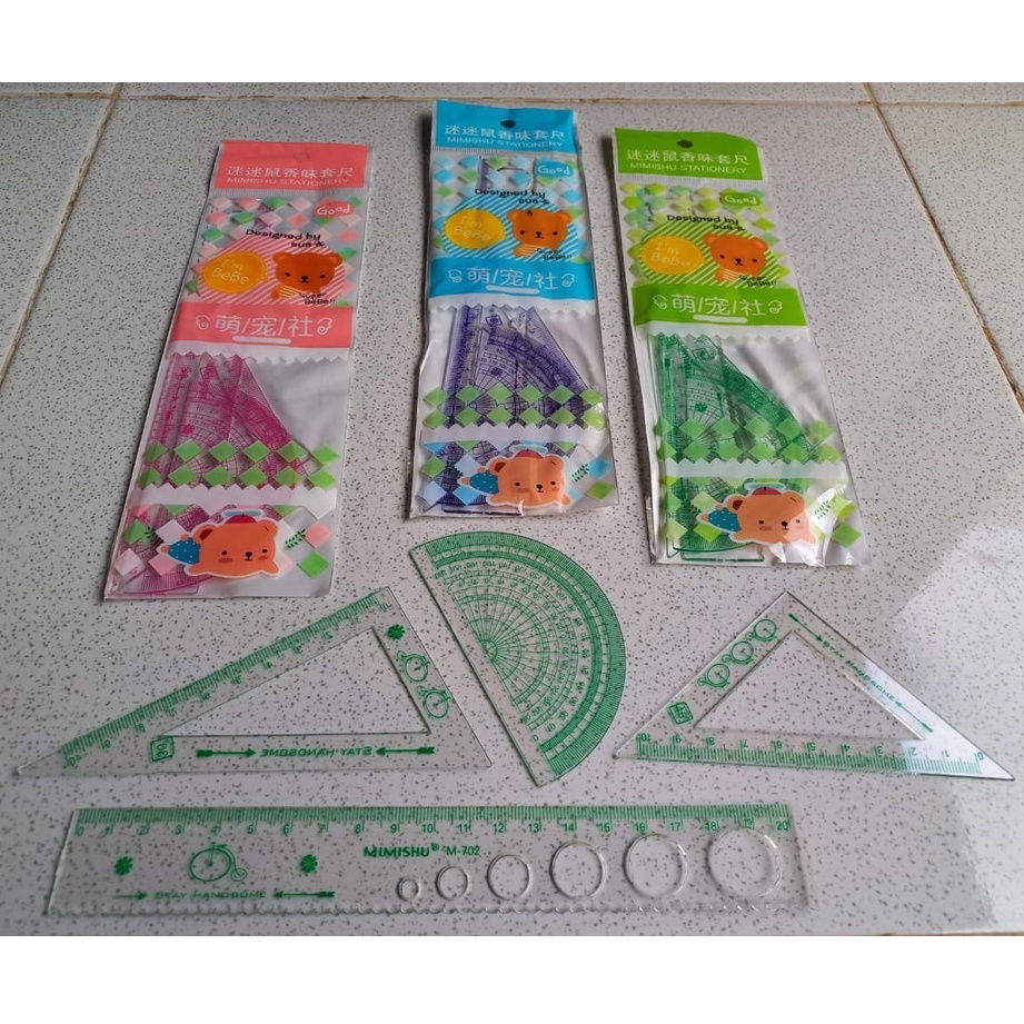 

Penggaris Plastik 1 Set 4 Model Garisan Set Isi 4