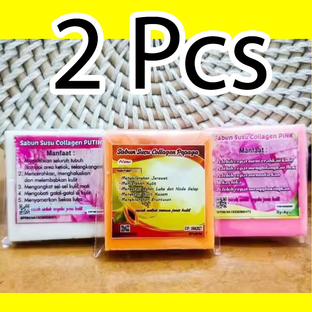 PROMO 2 PCS / SABUN PEMUTIH / SABUN SUSU COLLAGEN  / Sabun susu collagen viral / sabun collagen pink