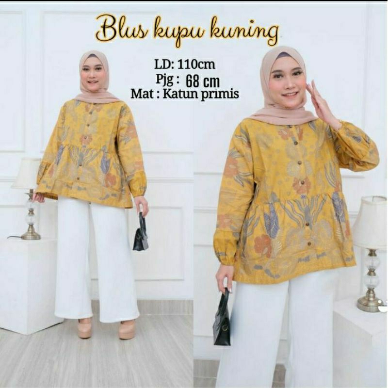 Blus Kupu Kuning Avinda Batik Solo Blus Batik Wanita