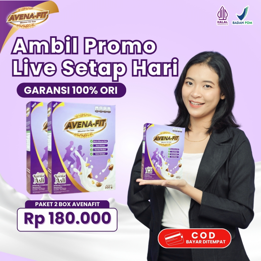 

Avenafit 2 Box - Sereal Sehat Atasi Kolesterol Tinggi Secara Alami 100% Original BPOM