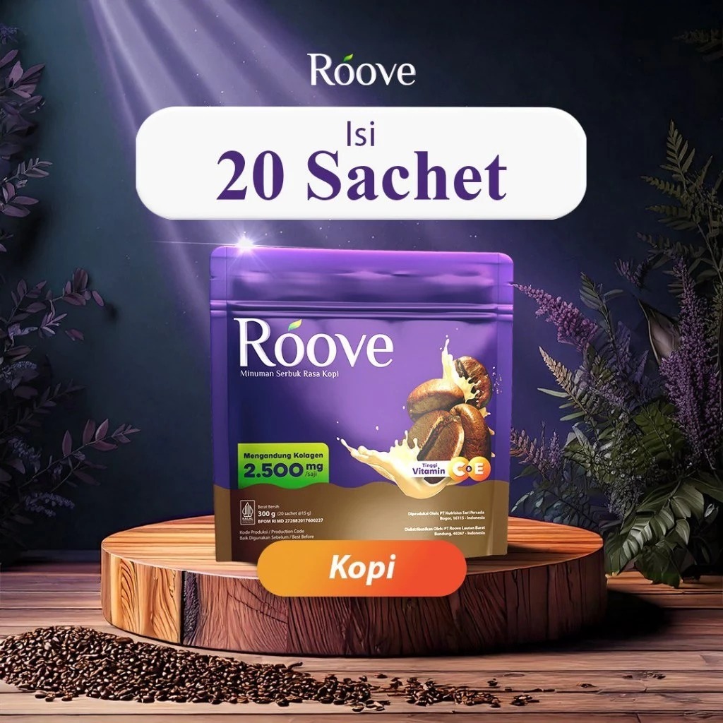 Roove Collagen Coffee Drink 20 Sachet Minuman Serbuk Kolagen Rasa Kopi