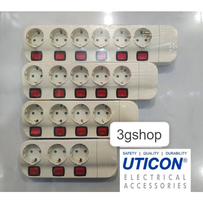 Stop Kontak Arde @SW 3L 4L 5L 6L + Saklar ST-8382 SN/ ST-8482 SN/ ST-8582 SN/ ST-8682 SN Uticon