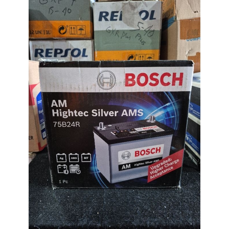 Aki Mobil BOSCH SILVER AMS 75B24R / 75B24L / 75B24LS | Aki Kering 55Ah | Jazz, Yaris, Xpander, Ertig