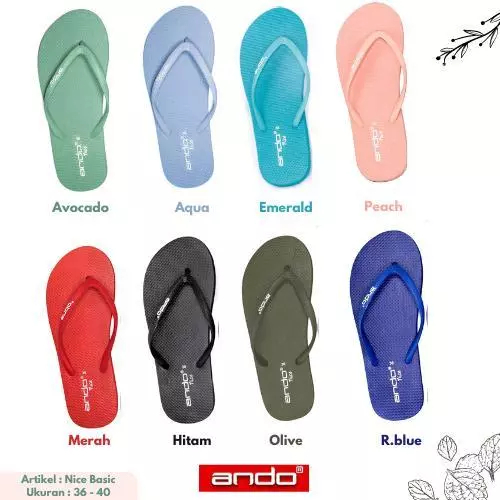 Sandal Jepit Wanita Ando Nice Basic Original / Sandal Ando Wanita