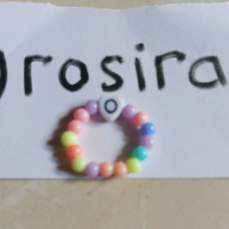 cincin anak motif manik manik huruf