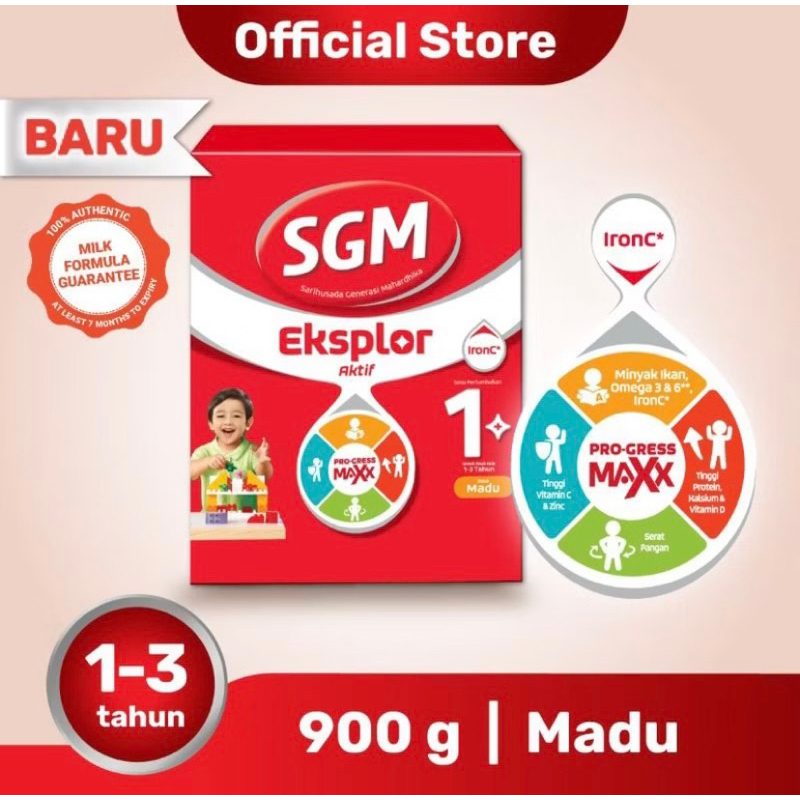 

SGM Eksplor 1+ dengan IronC Susu Pertumbuhan Rasa Madu 900GR