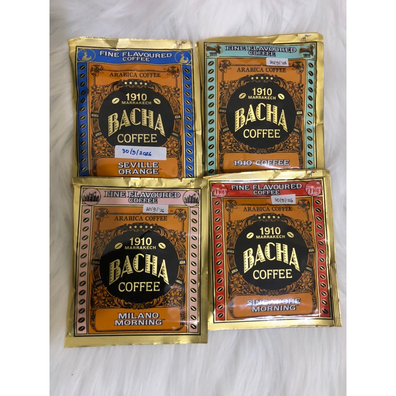 

Sample Bacha Coffee Sachet Bag Seville Orange Singapore Morning Milano Morning 1910 Kopi Bubuk Arabica Arabika expired September 2026